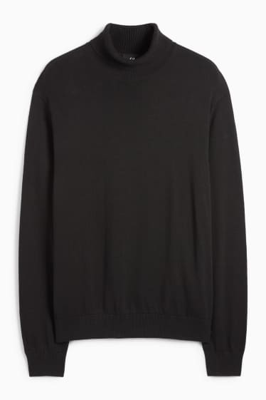 Men - Turtleneck jumper - black
