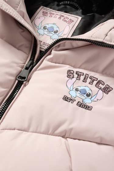 Kinder Mädchen - Lilo & Stitch - Steppjacke mit Kapuze - wasserabweisend - rosa