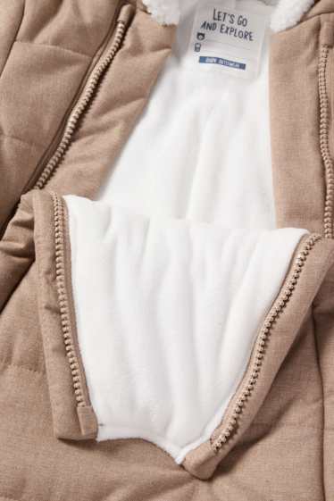 Bébés garçons - Ourson - combinaison de neige pour bébé avec capuche - marron clair