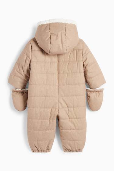 Bébés garçons - Ourson - combinaison de neige pour bébé avec capuche - marron clair
