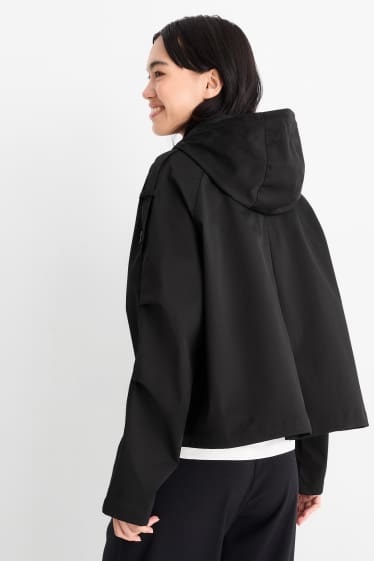 Dames - Korte trenchcoat - zwart