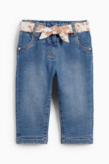Bebeluși - fete - Jeans bebeluși - jeans termoizolanți - denim-albastru
