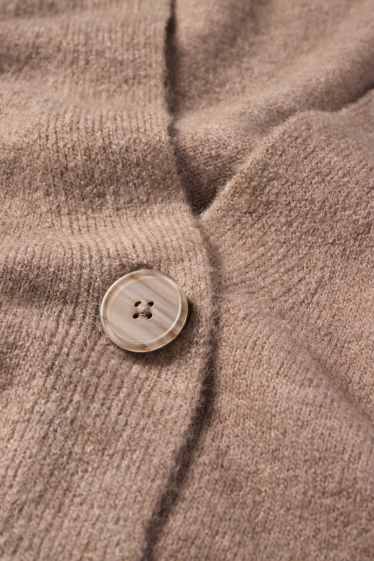 Femei - Cardigan tricotat - maro deschis