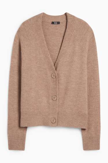 Femei - Cardigan tricotat - maro deschis