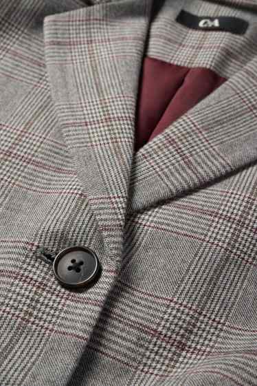 Femei - Blazer office - cambrat - în carouri - gri