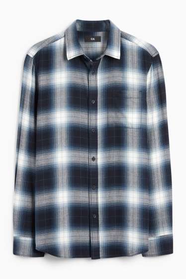 Herren - Hemd - Regular Fit - Kent - kariert - dunkelblau