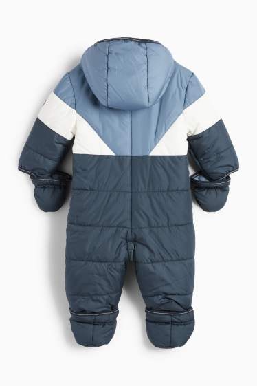 Baby Jungen - Baby-Schneeanzug mit Kapuze - dunkelblau