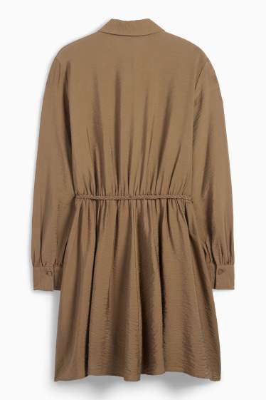 Damen - Blusenkleid - hellbraun