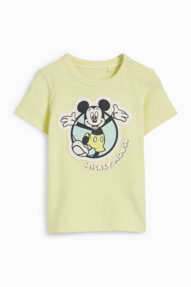 Miminka - chlapci - Mickey Mouse - tričko s krátkým rukávem pro miminka - světle zelená