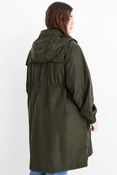 Damen - Parka mit Kapuze - wasserabweisend - khaki