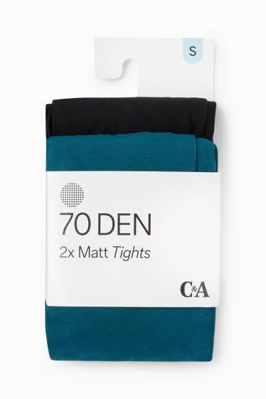 Women - Multipack of 2 - tights - 70 denier - dark green