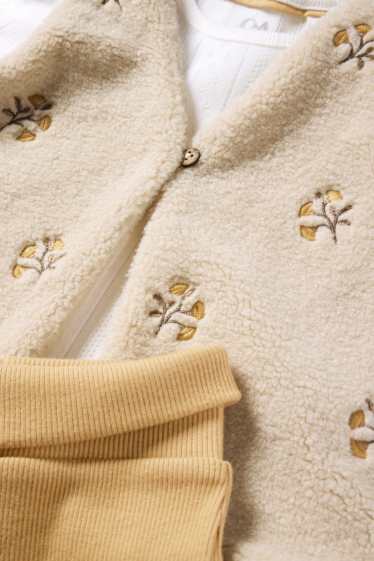 Neonate - Motivo fiorellini - completo neonate - 3 pezzi - bianco crema