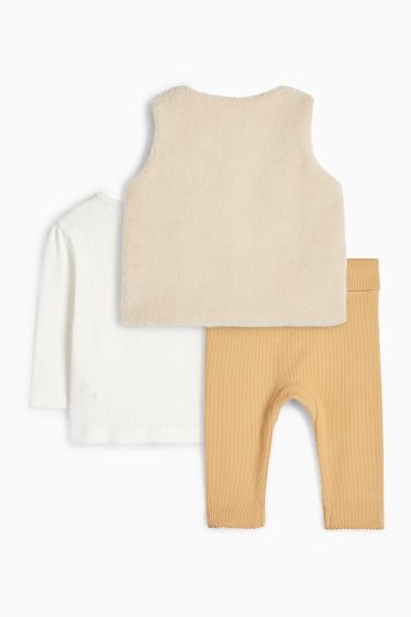 Neonate - Motivo fiorellini - completo neonate - 3 pezzi - bianco crema