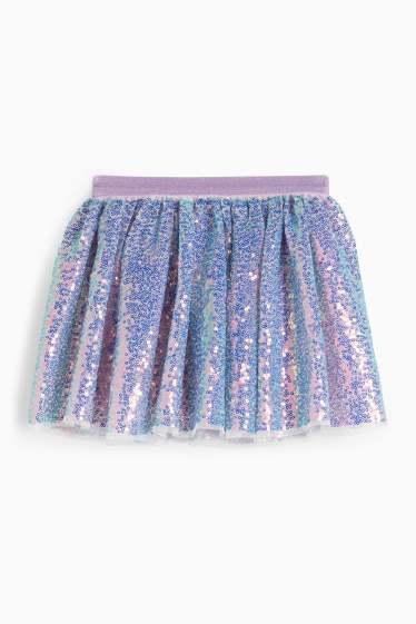 Bambine - Gonna di paillettes - viola chiaro