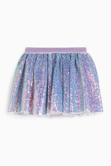 Bambine - Gonna di paillettes - viola chiaro