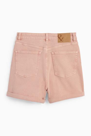 Dames - Mom short - high waist - apricot