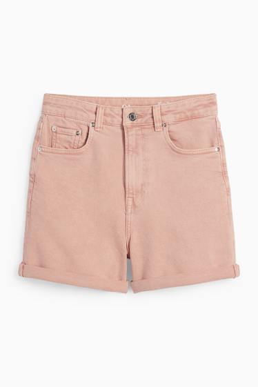 Dames - Mom short - high waist - apricot