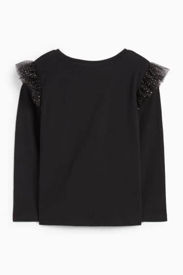 Kinder Mädchen - Gespenst - Langarmshirt - schwarz