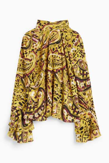 Women - Blouse - patterned - light green