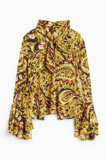 Women - Blouse - patterned - light green
