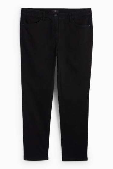 Women - Slim jeans - mid-rise waist - stretch - denim-dark gray