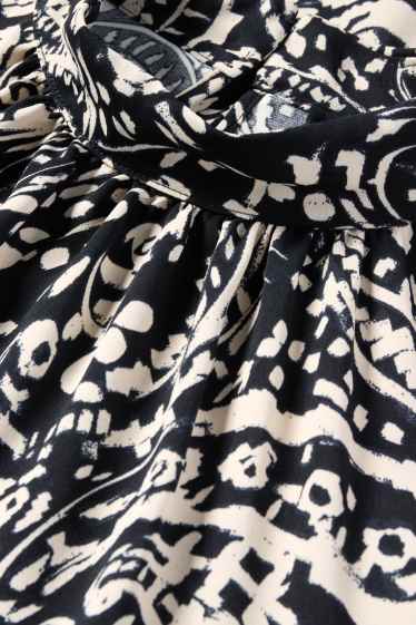 Women - Blouse - patterned - black / beige