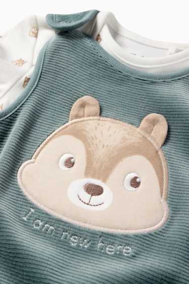 Unisex - Scoiattolo - set con tutina - 2 pezzi - verde scuro