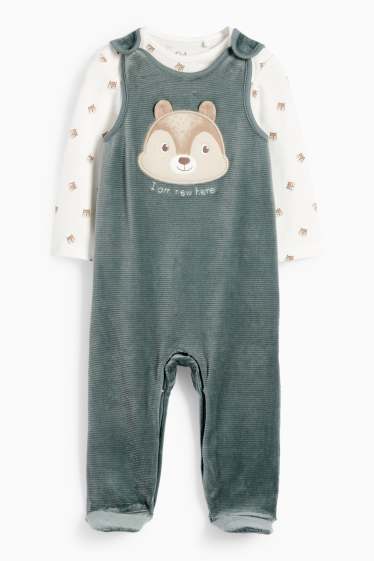 Unisex - Scoiattolo - set con tutina - 2 pezzi - verde scuro