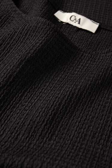 Femei - Top crop - structurat - negru
