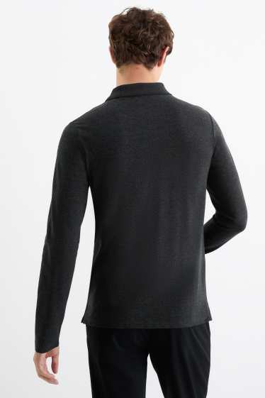 Home - Polo - slim fit - gris fosc