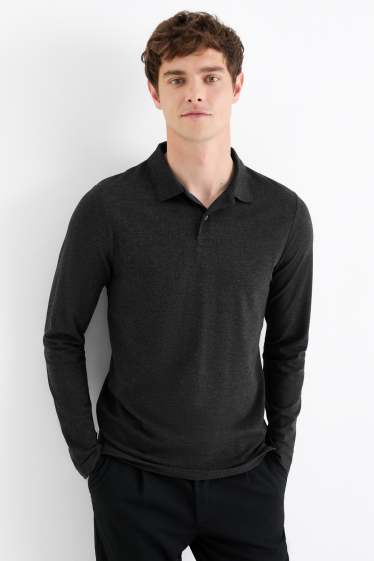 Home - Polo - slim fit - gris fosc