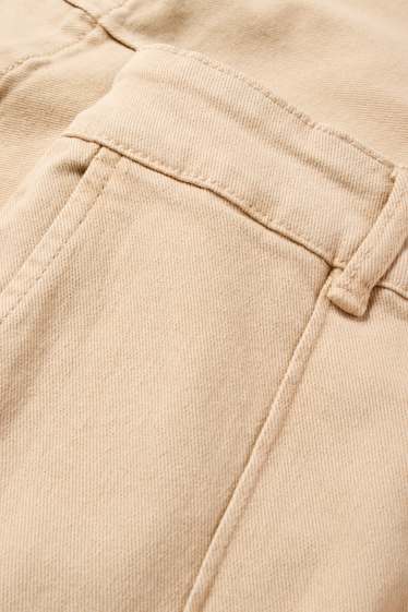 Women - Cloth trousers - high waist - wide leg - beige