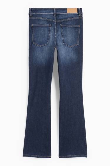 Women - Bootcut jeans - mid-rise waist - denim-dark blue