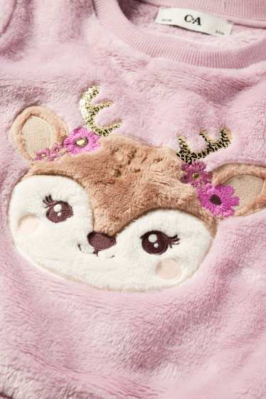 Kinder Mädchen - Reh - Sweatshirt - rosa