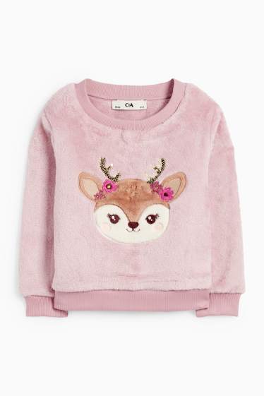 Kinder Mädchen - Reh - Sweatshirt - rosa