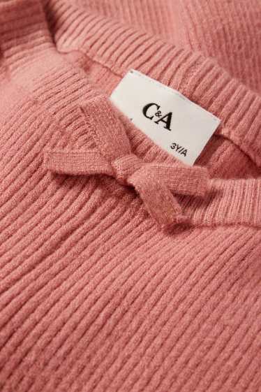 Enfants filles - Leggings en maille de coupe évasée - finition côtelée - rose foncé