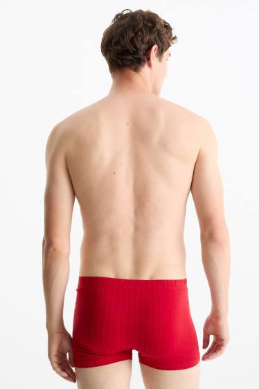 Bărbați - Multipack 3 perechi - chiloți boxer - roșu / albastru