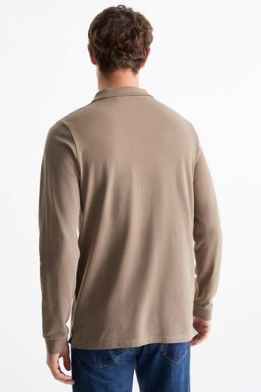 Herren - Poloshirt - Slim Fit - taupe