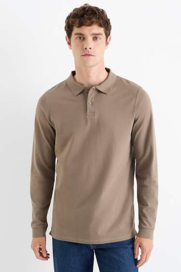 Herren - Poloshirt - Slim Fit - taupe