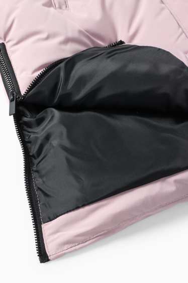 Kinderen: meisjes - Mantel met stiksels en capuchon - waterafstotend - roze