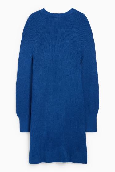 Donna - Vestito in maglia - a coste - blu