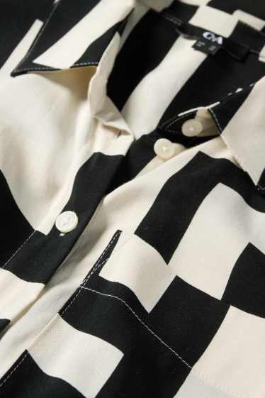 Dames - Blouse - zwart / beige