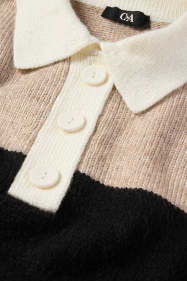 Women - Jumper - striped - black / beige
