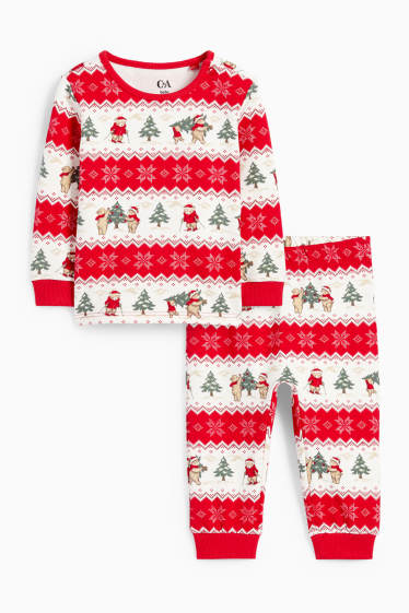 Unisex - Mini Me - pigiama natalizio per neonati - 2 pezzi - fantasia - bianco / rosso