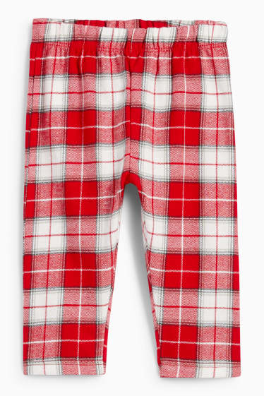 Unisex - Turtă dulce - pijama cu motive de Crăciun bebeluși, cu pantaloni din flanel - 2 piese - alb / roșu