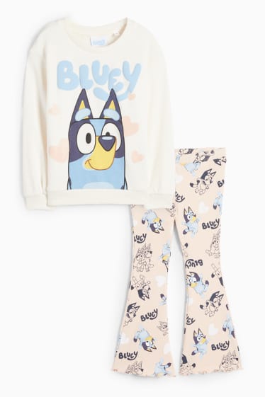 Kinder Mädchen - Bluey - Set - Sweatshirt und Flared Leggings - 2 teilig - cremeweiß