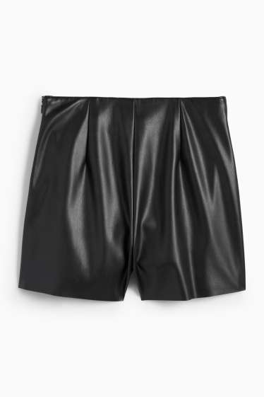Mujer - Falda pantalón - polipiel - negro