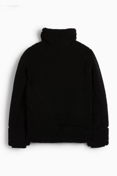 Damen - Teddy-Jacke - schwarz