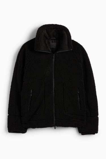 Damen - Teddy-Jacke - schwarz