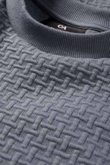 Herren - Sweatshirt - strukturiert - dunkelgrau